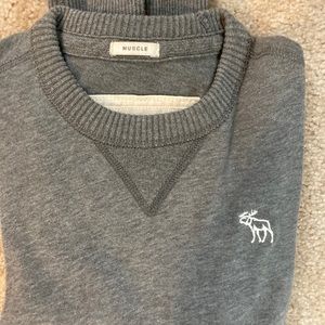Abercrombie Men’s S Grey Crew Sweater/Sweatshirt